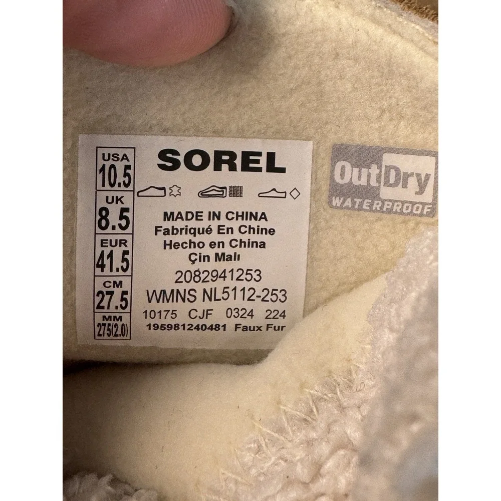 SOREL Tivoli V Resort Waterproof Women's Boots Velvet Tan 10.5 Chunky Heel Fur